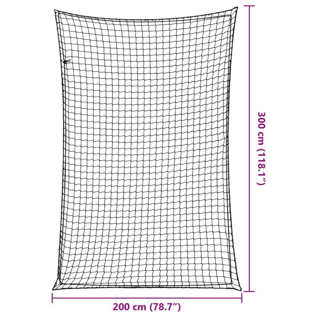 Aanhangwagennet elastisch touw 3x2 m polypropeen zwart