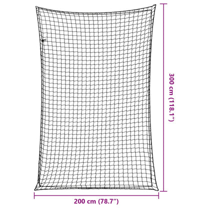 Aanhangwagennet elastisch touw 3x2 m polypropeen zwart