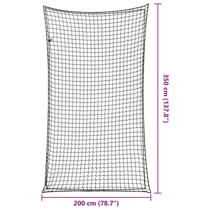 Aanhangwagennet elastisch touw 3,5x2 m polypropeen zwart