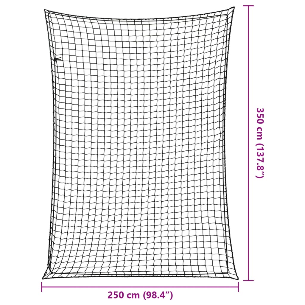 Aanhangwagennet elastisch touw 3,5x2,5 m polypropeen zwart