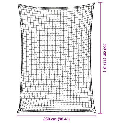 Aanhangwagennet elastisch touw 3,5x2,5 m polypropeen zwart