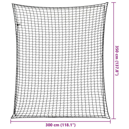 Aanhangwagennet elastisch touw 3,5x3 m polypropeen zwart