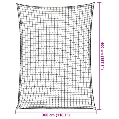 Aanhangwagennet elastisch touw 4x3 m polypropeen zwart