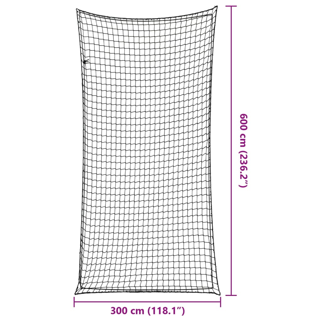 Aanhangwagennet elastisch touw 6x3 m polypropeen zwart