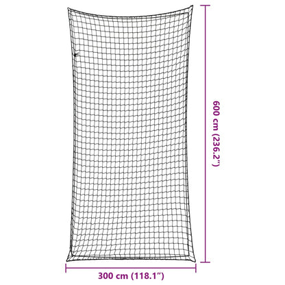 Aanhangwagennet elastisch touw 6x3 m polypropeen zwart