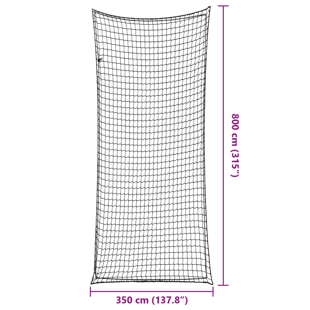 Aanhangwagennet elastisch touw 8x3,5 m polypropeen zwart