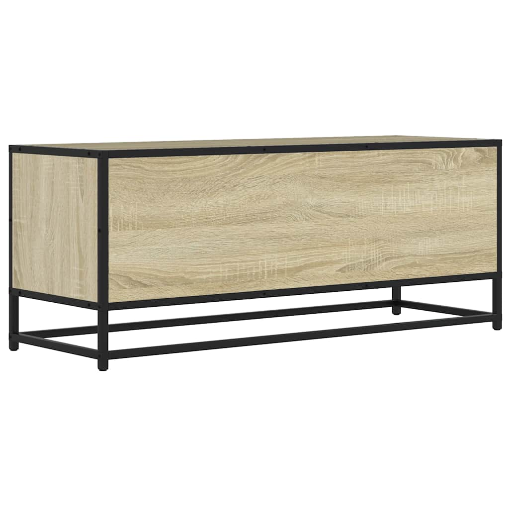 Tv-meubel 100x34,5x40cm bewerkt hout metaal sonoma eikenkleurig