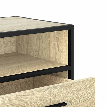 Tv-meubel 100x34,5x40cm bewerkt hout metaal sonoma eikenkleurig