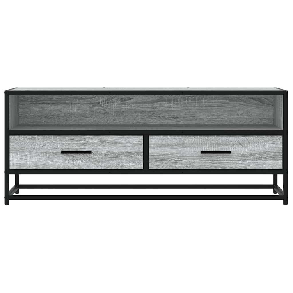 Tv-meubel 100x34,5x40 cm bewerkt hout metaal grijs sonoma eiken