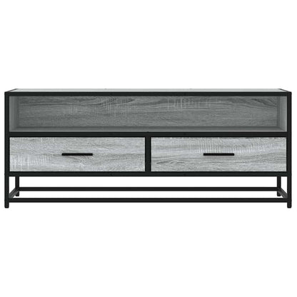 Tv-meubel 100x34,5x40 cm bewerkt hout metaal grijs sonoma eiken