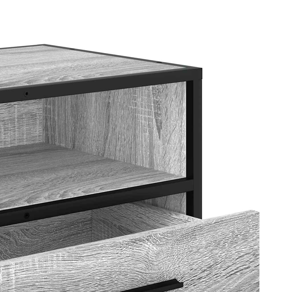 Tv-meubel 100x34,5x40 cm bewerkt hout metaal grijs sonoma eiken