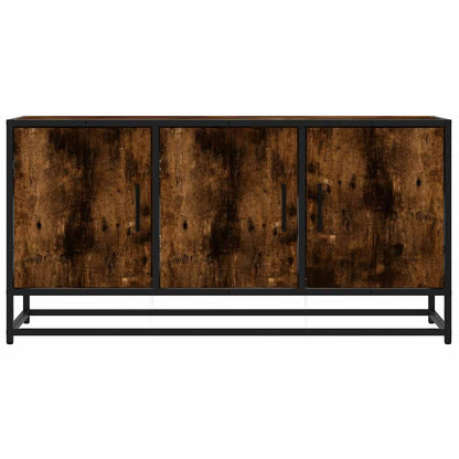 Tv-meubel 100x35x50 cm bewerkt hout metaal gerookt eikenkleurig