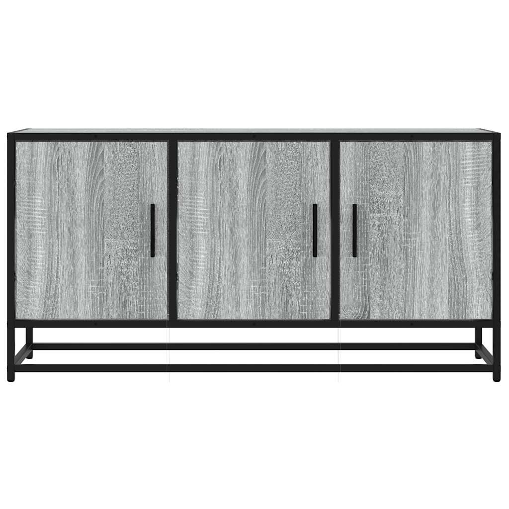 Tv-meubel 100x35x50 cm bewerkt hout metaal grijs sonoma eiken