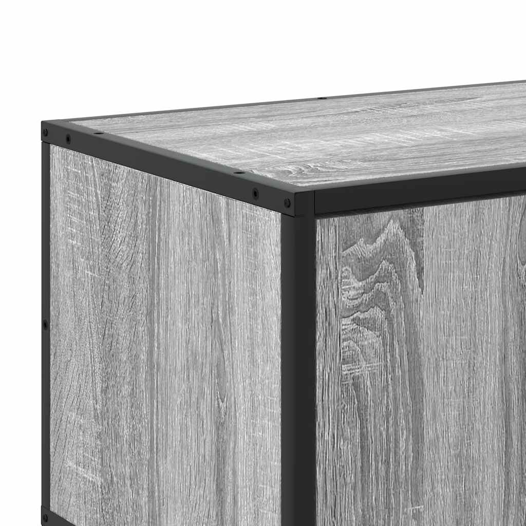 Tv-meubel 100x35x50 cm bewerkt hout metaal grijs sonoma eiken