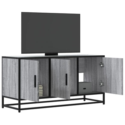 Tv-meubel 100x35x50 cm bewerkt hout metaal grijs sonoma eiken