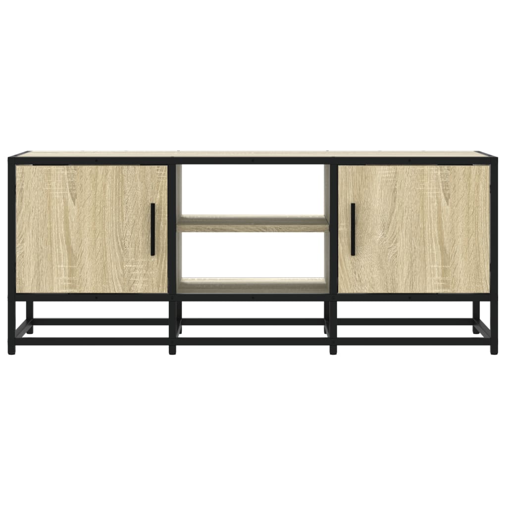 Tv-meubel 100x35x41 cm bewerkt hout metaal sonoma eikenkleurig