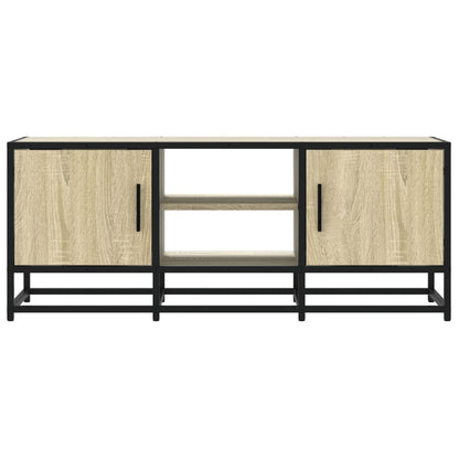 Tv-meubel 100x35x41 cm bewerkt hout metaal sonoma eikenkleurig