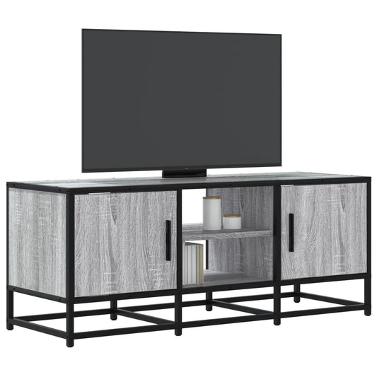 Tv-meubel 100x35x41 cm bewerkt hout metaal grijs sonoma eiken