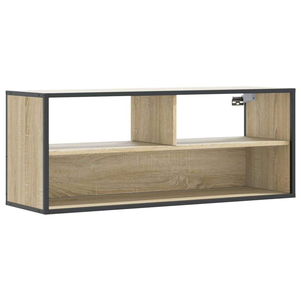 Tv-meubel 100x31x39,5cm bewerkt hout metaal sonoma eikenkleurig