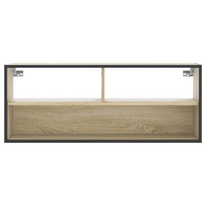 Tv-meubel 100x31x39,5cm bewerkt hout metaal sonoma eikenkleurig