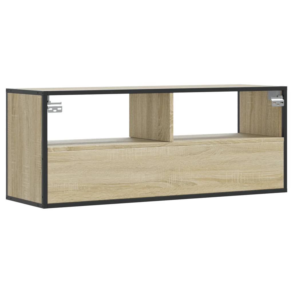 Tv-meubel 100x31x39,5cm bewerkt hout metaal sonoma eikenkleurig