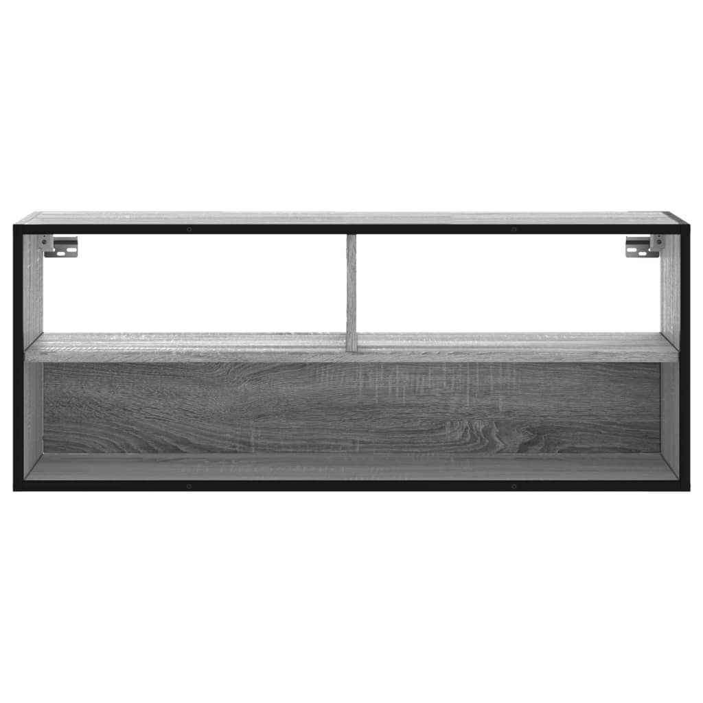 Tv-meubel 100x31x39,5 cm bewerkt hout metaal grijs sonoma eiken