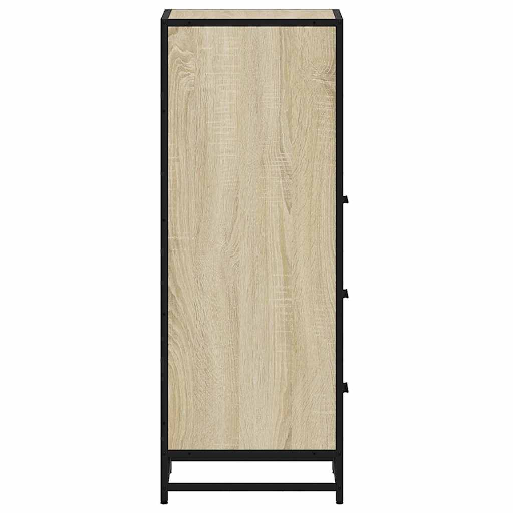 Badkamerkast 35x37,5x100 cm bewerkt hout sonoma eikenkleurig