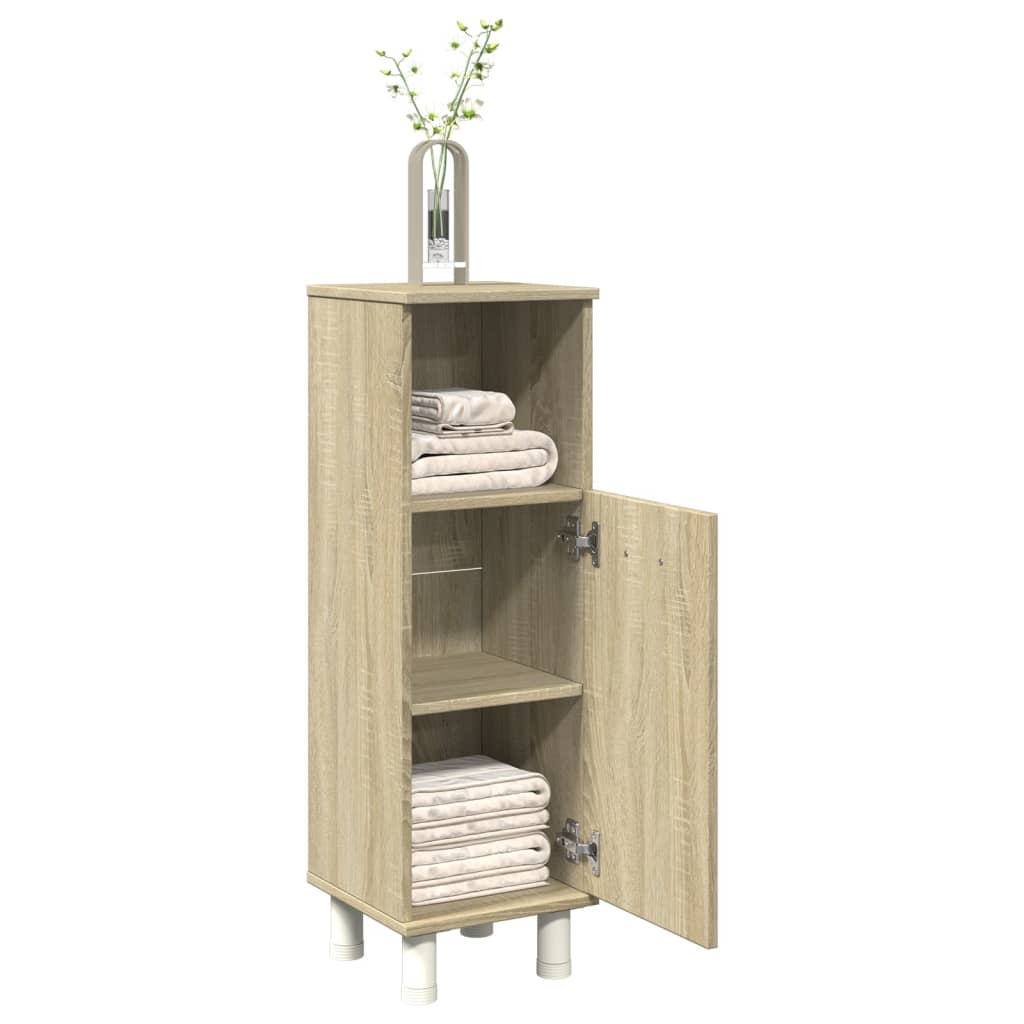 Badkamerkast 30,5x30x95 cm bewerkt hout sonoma eikenkleurig