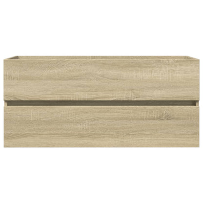 Wastafelkast 100x38,5x45 cm bewerkt hout sonoma eikenkleurig