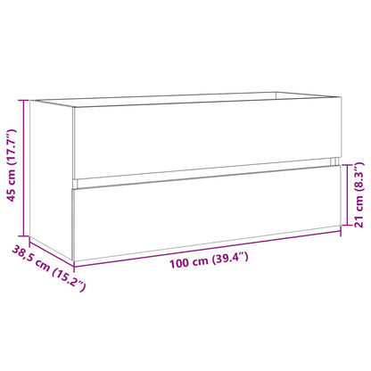 Wastafelkast 100x38,5x45 cm bewerkt hout sonoma eikenkleurig