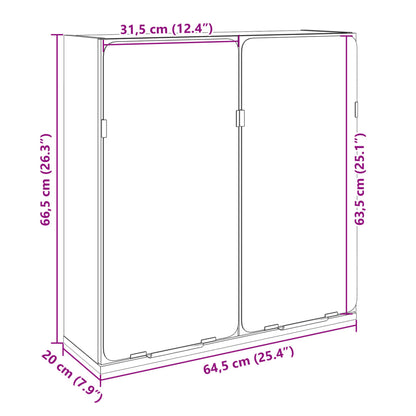 Badkamerspiegelkast 64,5x20x66,5 cm bewerkt hout sonoma eiken