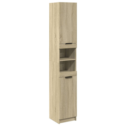 Badkamerkast 32x34x188,5 cm bewerkt hout sonoma eikenkleurig