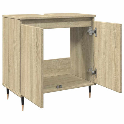 Badkamerkast 58x33x60 cm bewerkt hout sonoma eikenkleurig