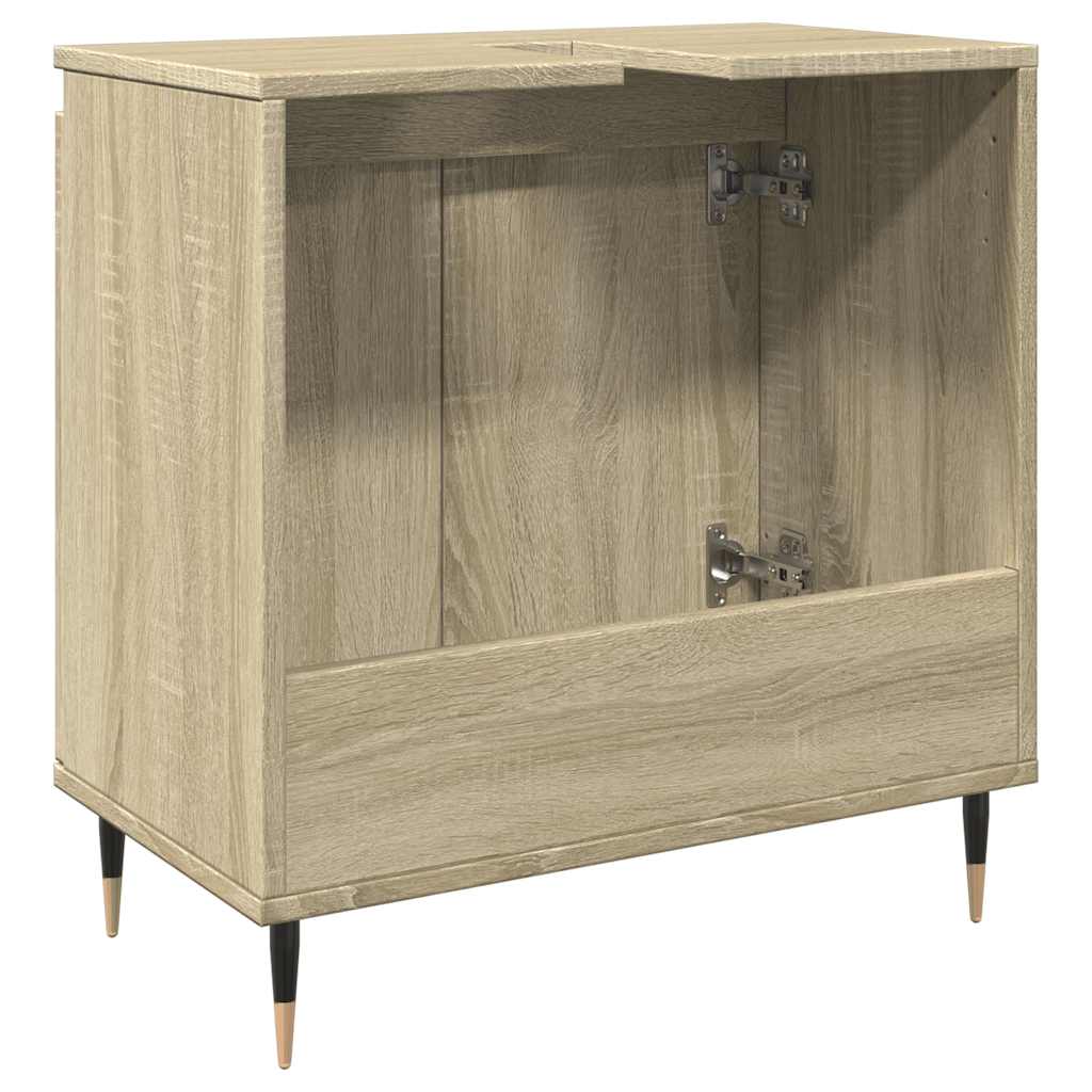 Badkamerkast 58x33x60 cm bewerkt hout sonoma eikenkleurig