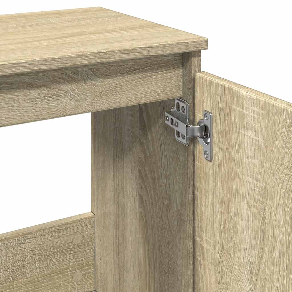 Badkamerkast 58x33x60 cm bewerkt hout sonoma eikenkleurig