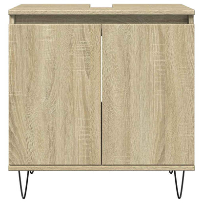 Badkamerkast 58x33x60 cm bewerkt hout sonoma eikenkleurig