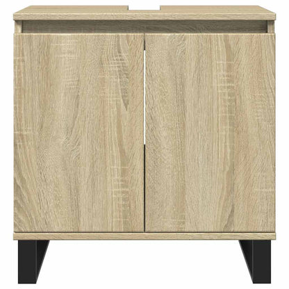 Badkamerkast 58x33x60 cm bewerkt hout sonoma eikenkleurig