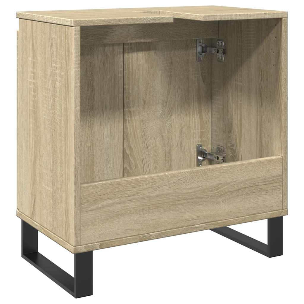 Badkamerkast 58x33x60 cm bewerkt hout sonoma eikenkleurig