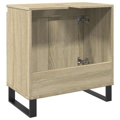 Badkamerkast 58x33x60 cm bewerkt hout sonoma eikenkleurig