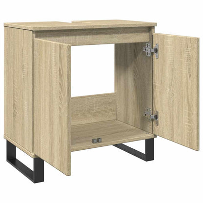 Badkamerkast 58x33x60 cm bewerkt hout sonoma eikenkleurig