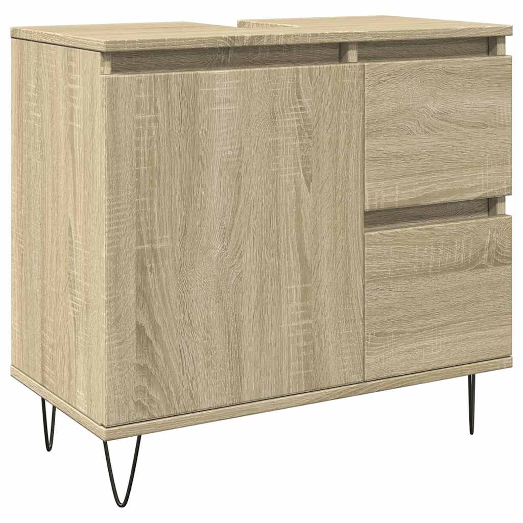 Badkamerkast 65x33x60 cm bewerkt hout sonoma eikenkleurig