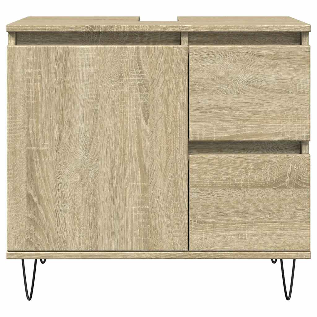 Badkamerkast 65x33x60 cm bewerkt hout sonoma eikenkleurig