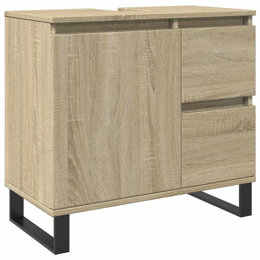 Badkamerkast 65x33x60 cm bewerkt hout sonoma eikenkleurig