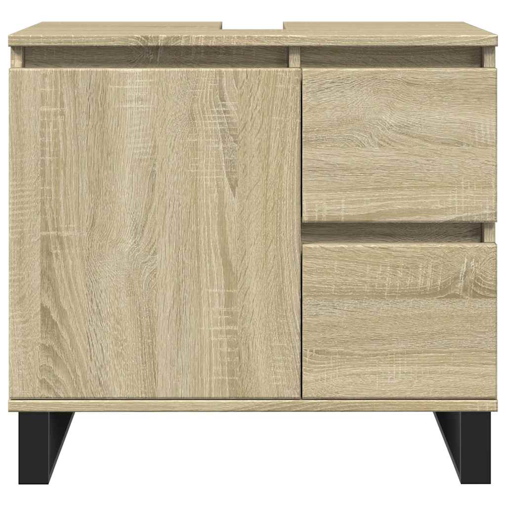 Badkamerkast 65x33x60 cm bewerkt hout sonoma eikenkleurig