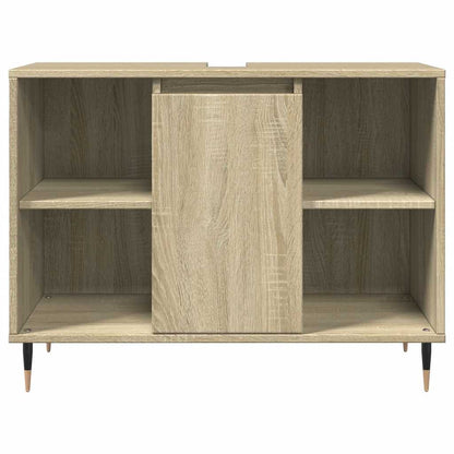 Badkamerkast 80x33x60 cm bewerkt hout sonoma eikenkleurig