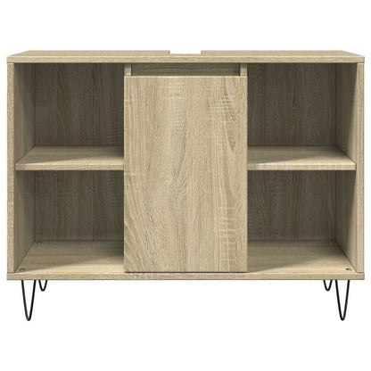 Badkamerkast 80x33x60 cm bewerkt hout sonoma eikenkleurig