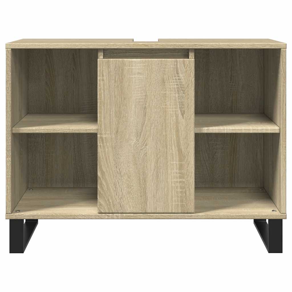 Badkamerkast 80x33x60 cm bewerkt hout sonoma eikenkleurig