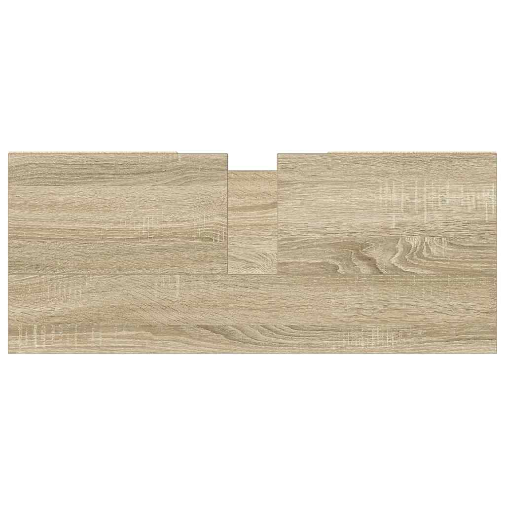 Badkamerkast 80x33x60 cm bewerkt hout sonoma eikenkleurig