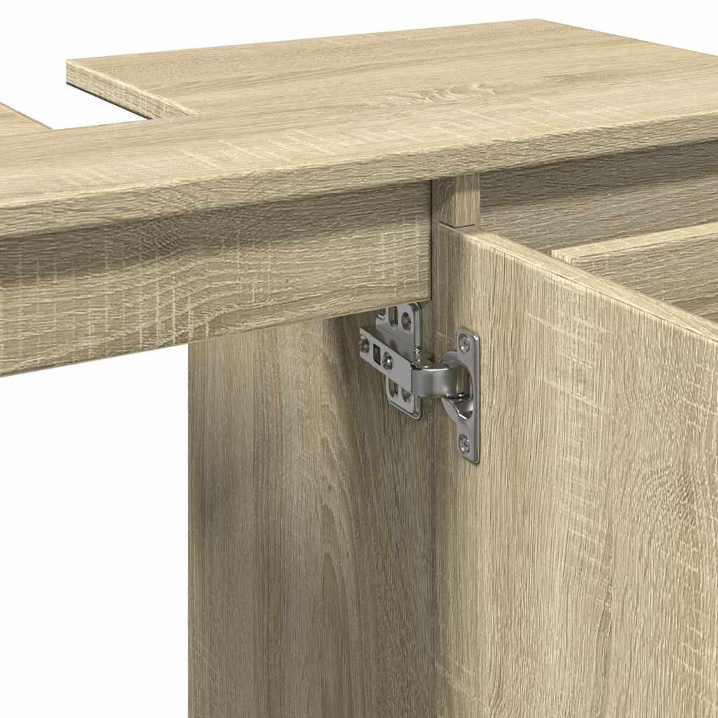 Badkamerkast 80x33x60 cm bewerkt hout sonoma eikenkleurig