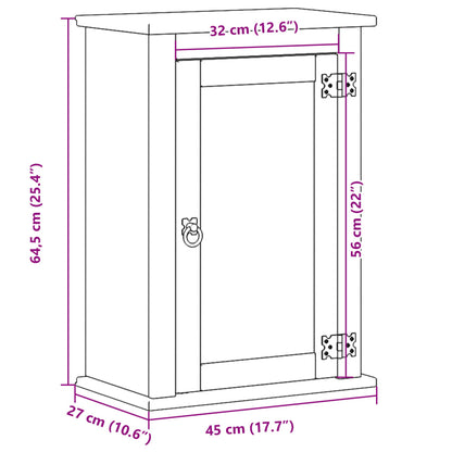 Badkamerwandkast Corona 45x27x64,5 cm massief grenenhout